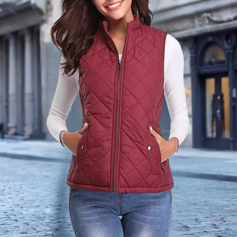 Damen Steppjacke Elegant mit Reißverschluss