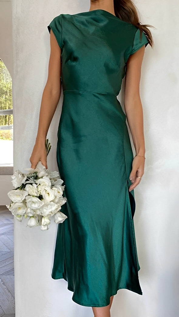 Elegantes Midikleid Damen Flügelärmel Modern