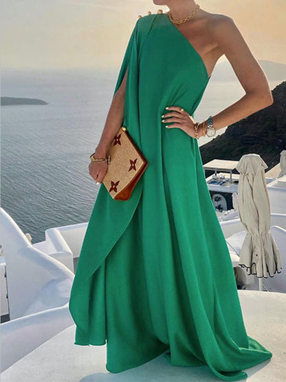 Elegantes Maxikleid Damen Schulterfrei Drapiert