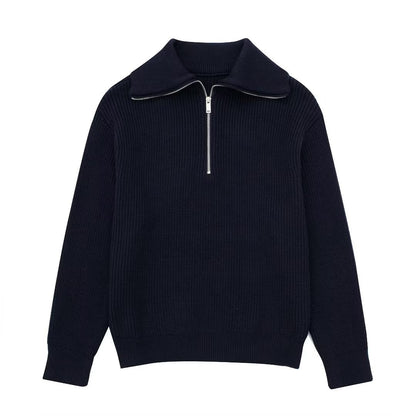 Wollpullover Damen Offener Kragen Glamour Style