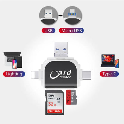 USB Kartenleser 4 in 1 Multiport für SD und TF Karten