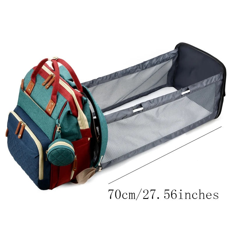 Praktischer 2in1 Babyrucksack mit Wickelbett