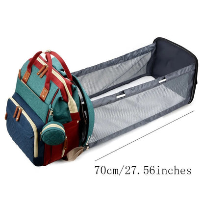 Praktischer 2in1 Babyrucksack mit Wickelbett