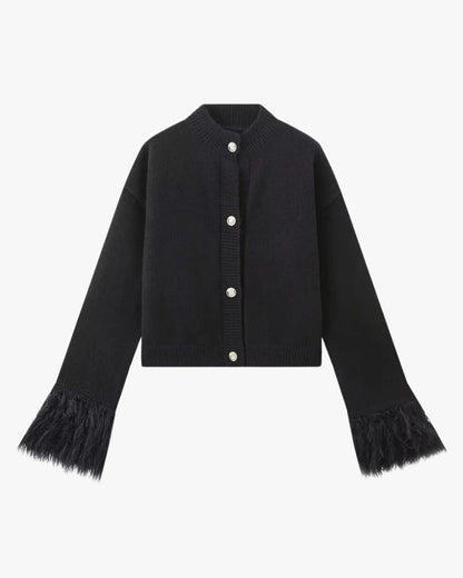 Strickjacke Damen mit Knöpfen und Puffärmeln