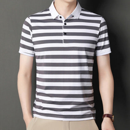 Männliches Polo Shirt Streifen Klassisch Slim Fit