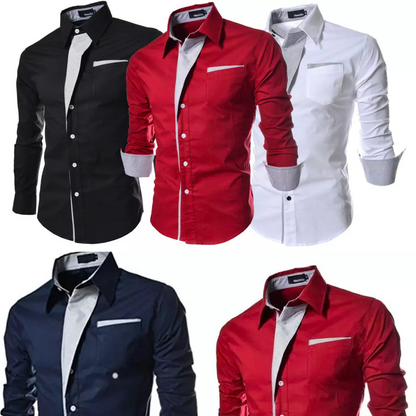 Herren Hemd Baumwolle Elegantes Weiß