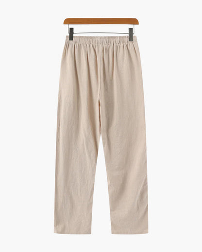 Leinenhose Sommer Bequem Loose Fit mit Kordelzug