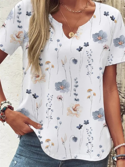 Bluse mit Knöpfen Blumenmuster Damen