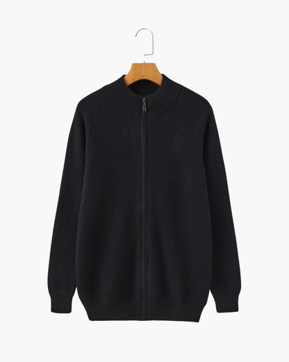 Herren Strickjacke Kaschmir Rippenstrick Modern