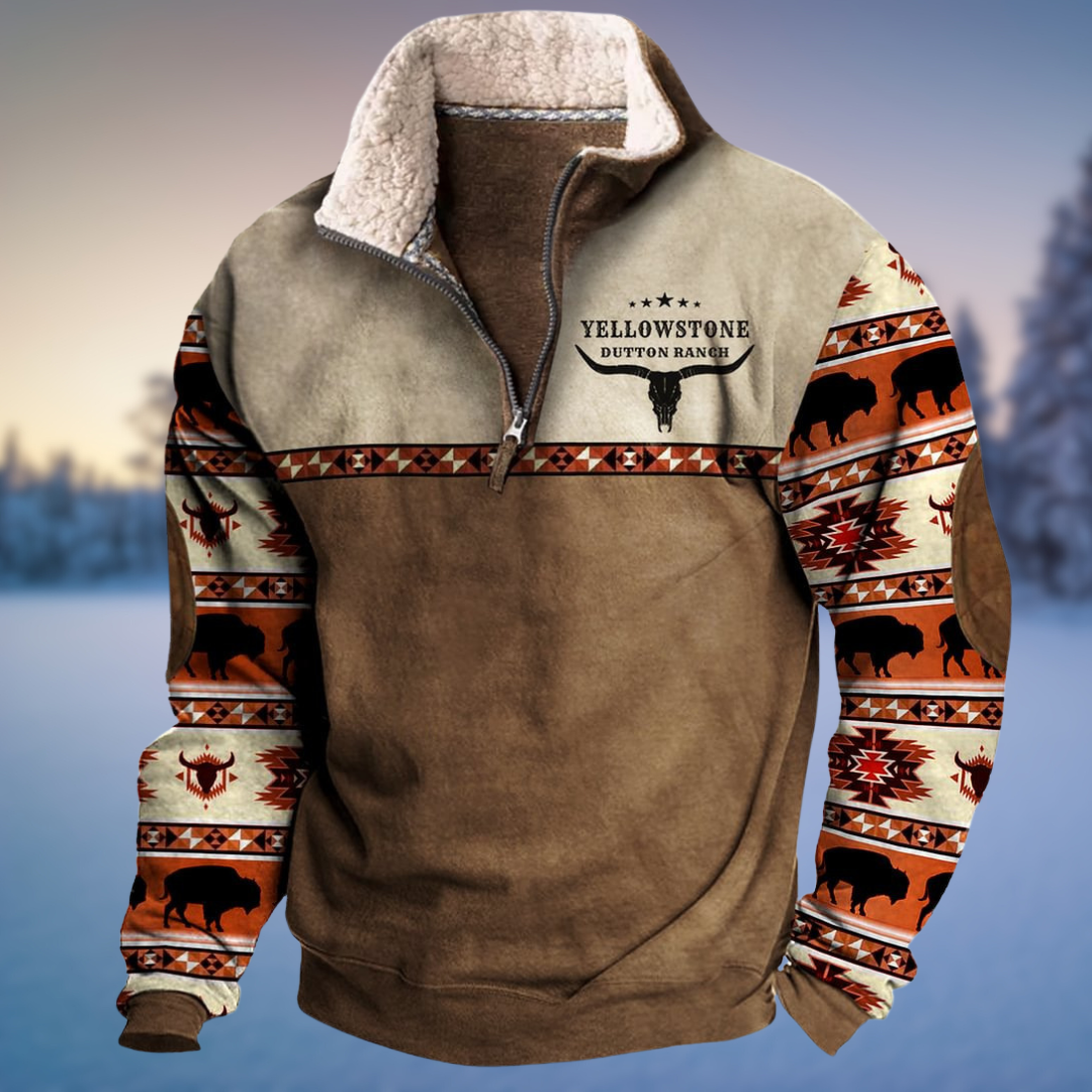 Herren Winterpullover Lässig Halb-Reißverschluss Modern