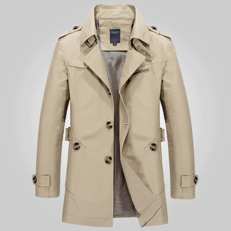 Eleganter Herren Trenchcoat Modern Schwarz - BerlinGlamour