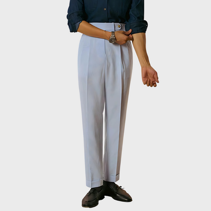 Taillenhohe Nadelstreifenhose mit Gürtel Damen