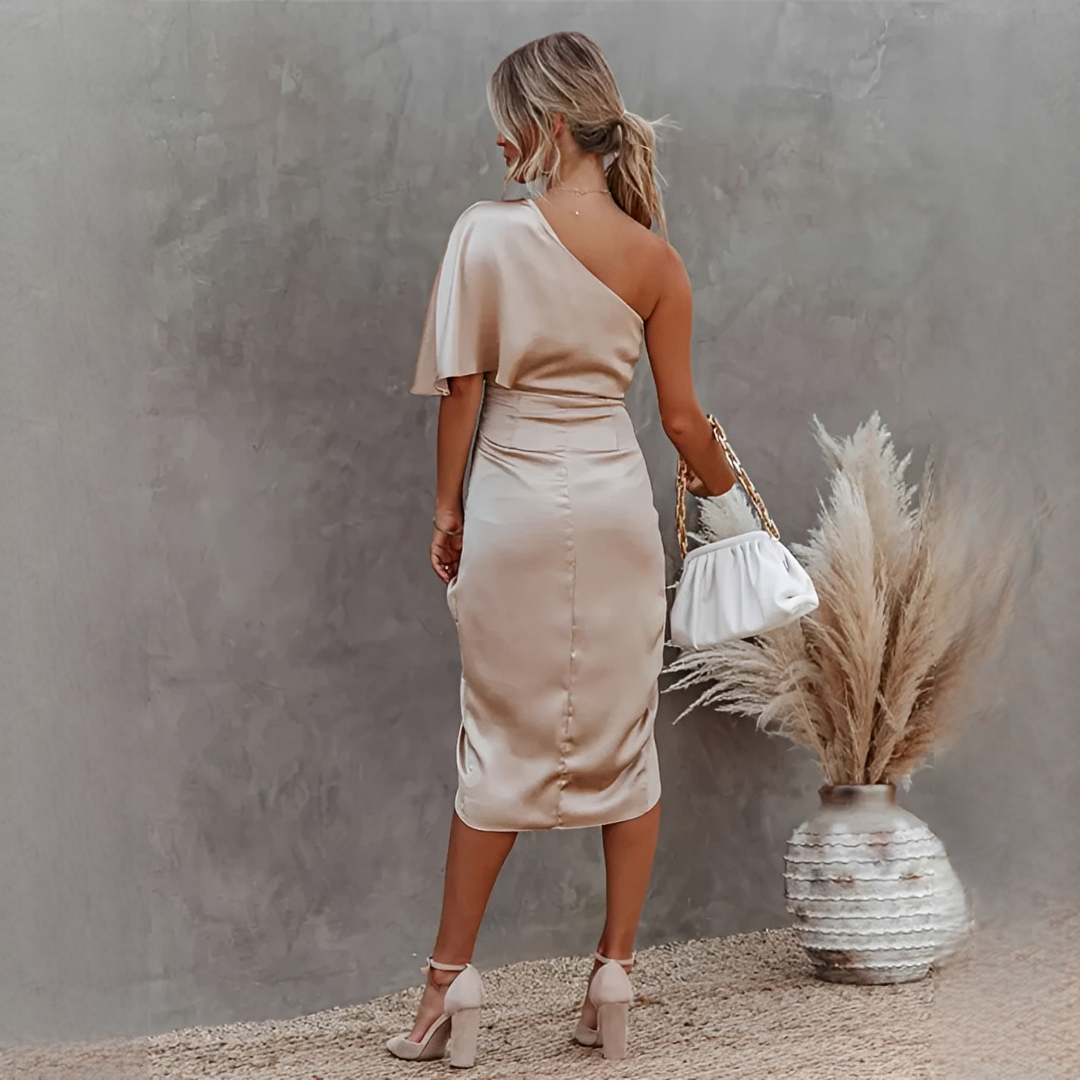 Asymmetrisches Damenkleid Schick Elegantes Abendkleid