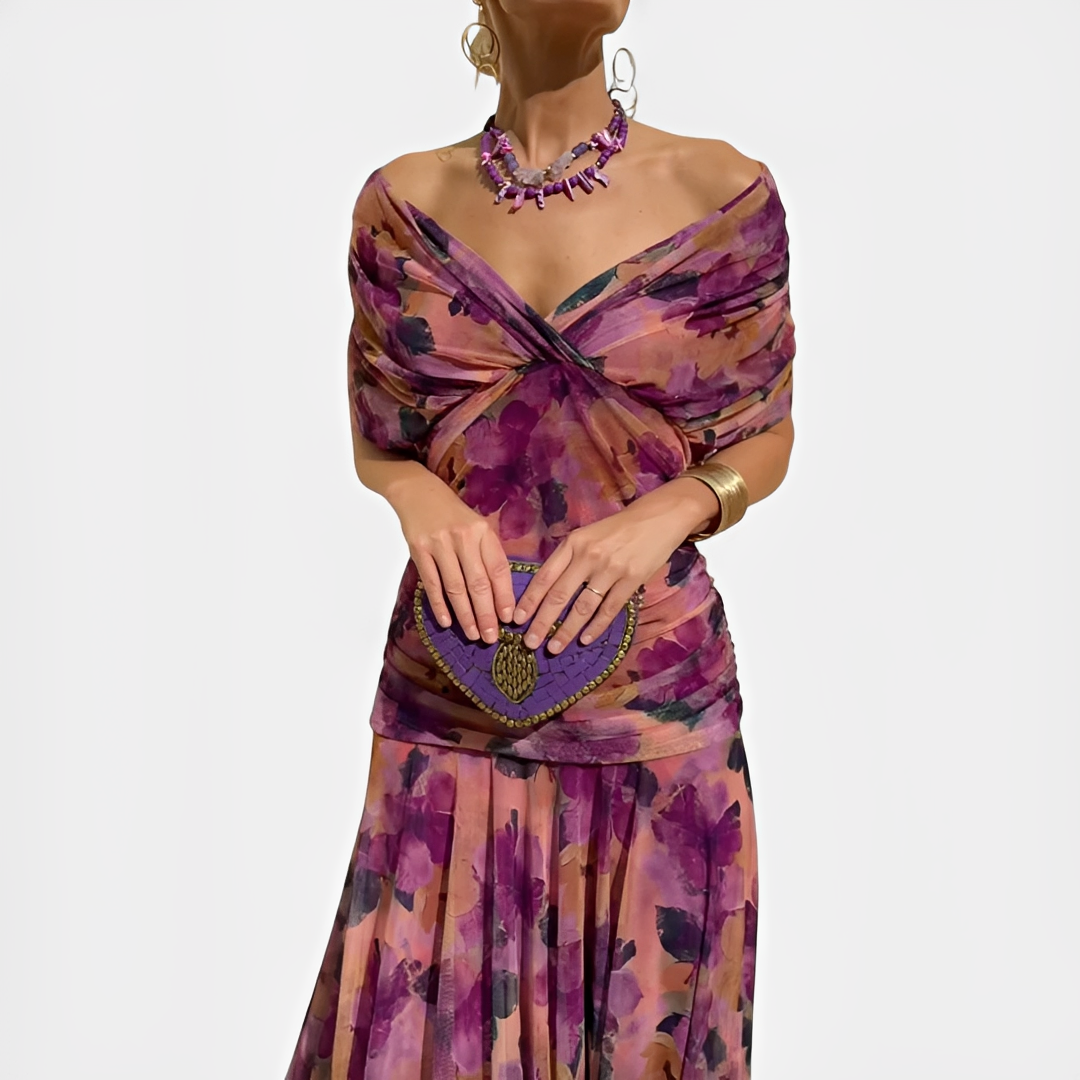 Elegantes Blumenkleid Damen Sommerkleid