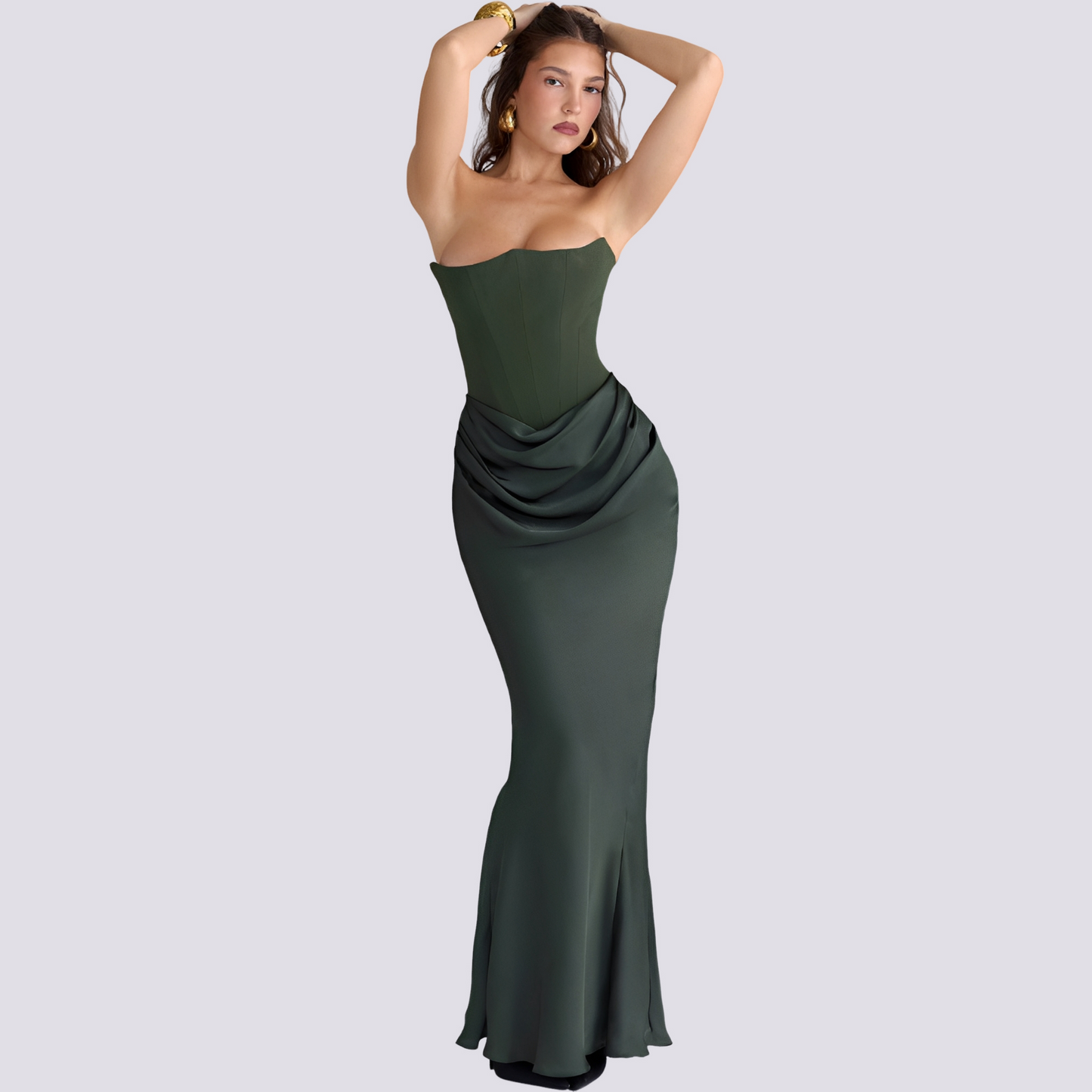 Elegantes Damen Korsettkleid Trägerlos Spitze