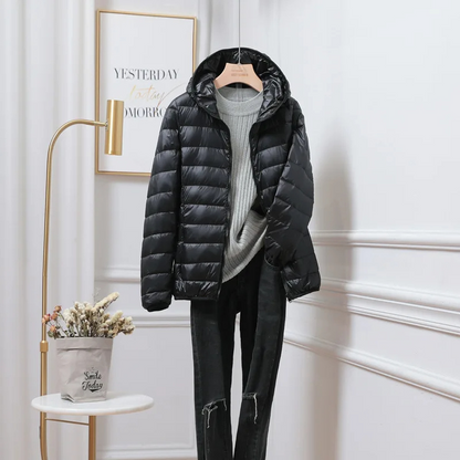 Damen Winterjacke Warm Kapuze Reißverschluss