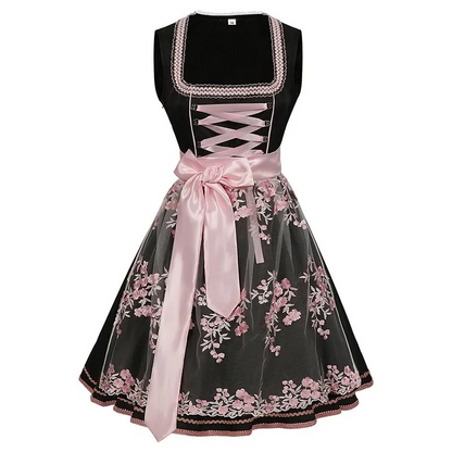 Traditionelles Dirndl für Damen von BerlinGlamour mit Blumenstickerei