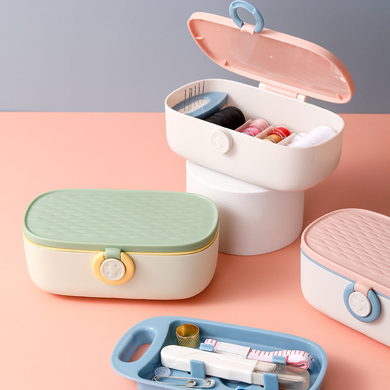Nähkästchen Komplett Set mit Knöpfen und Fingerhut