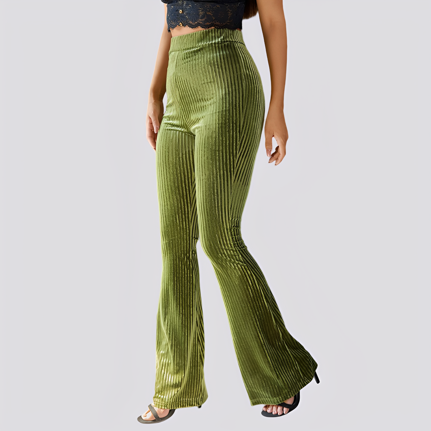 Cordhose Damen Lässig Bequem Schwarz