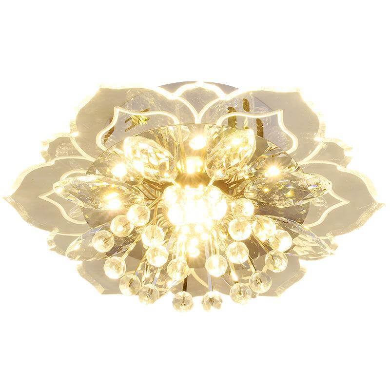 LED Kristall Deckenleuchte Blumenförmig Moderne Dimmbar