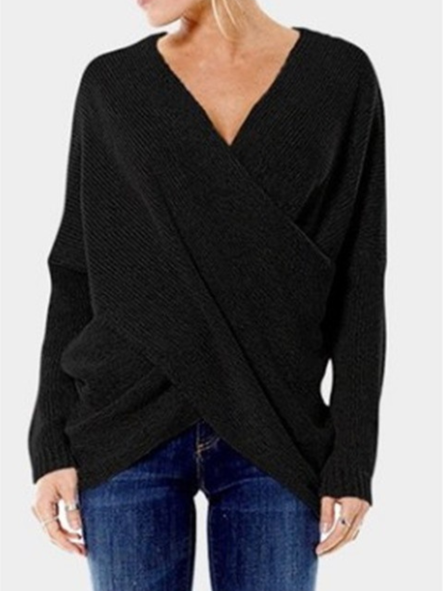 Stilvoller V-Ausschnitt Pullover Damen Sexy