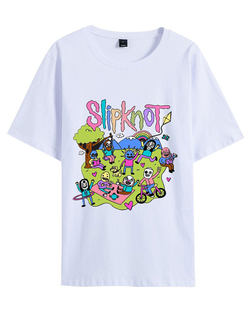 Schwarzes Slipknot Band T-Shirt Männer