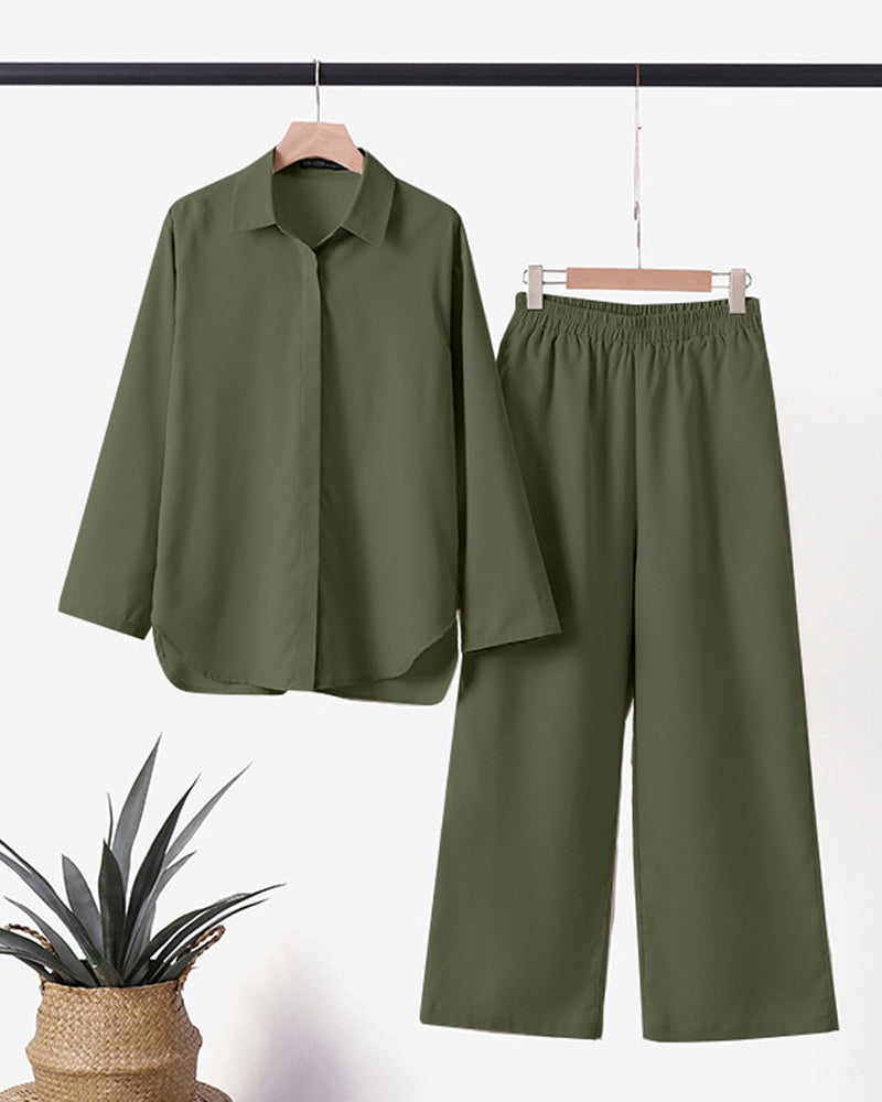 Damen Leinen Set Bequem Sommer Mit Taschen