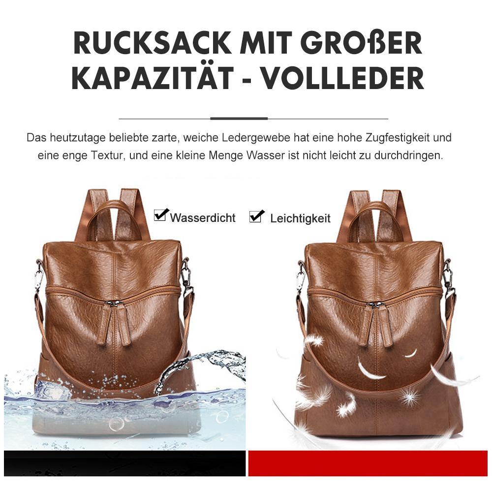 Großer Leder Rucksack Kapazitiv Modern