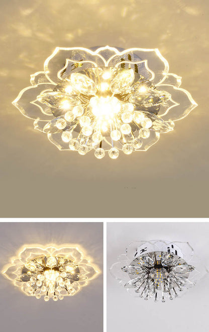 LED Kristall Deckenleuchte Blumenförmig Moderne Dimmbar