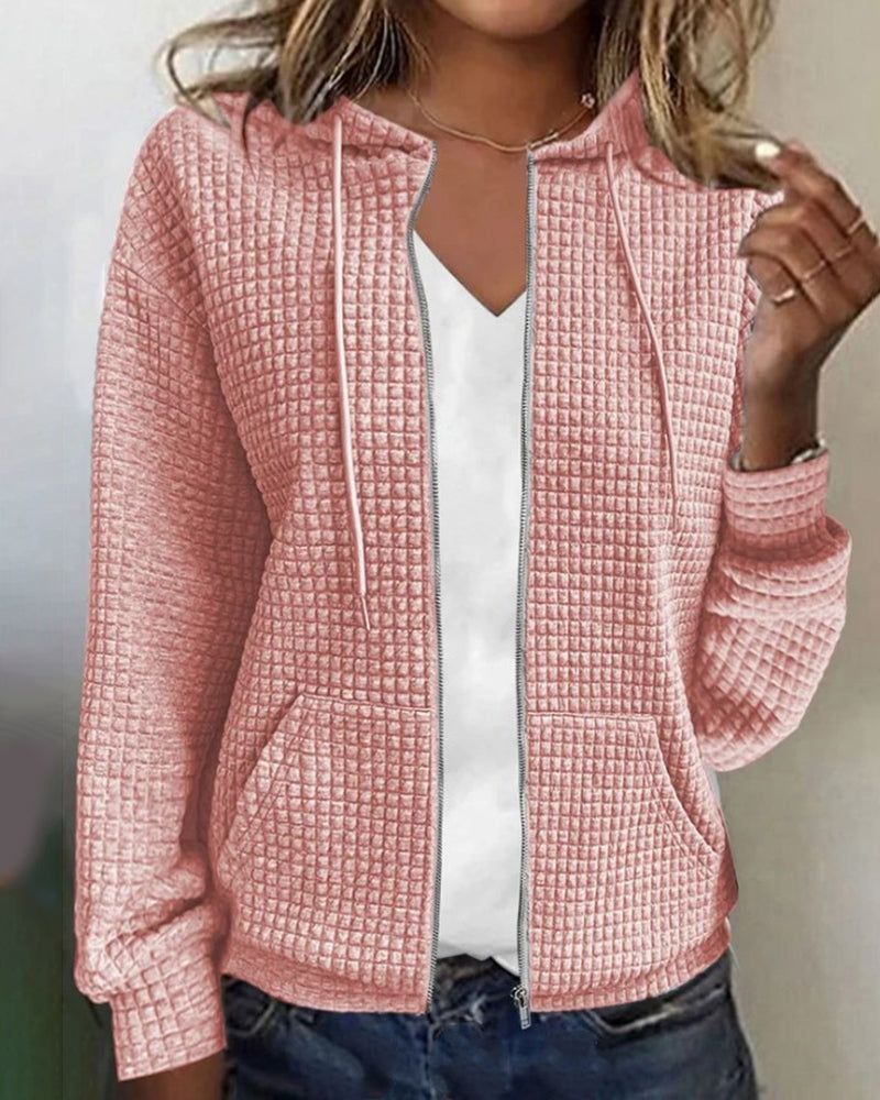 Frauen Sweatshirt Mit Kapuze Taschen Modern Sportlich
