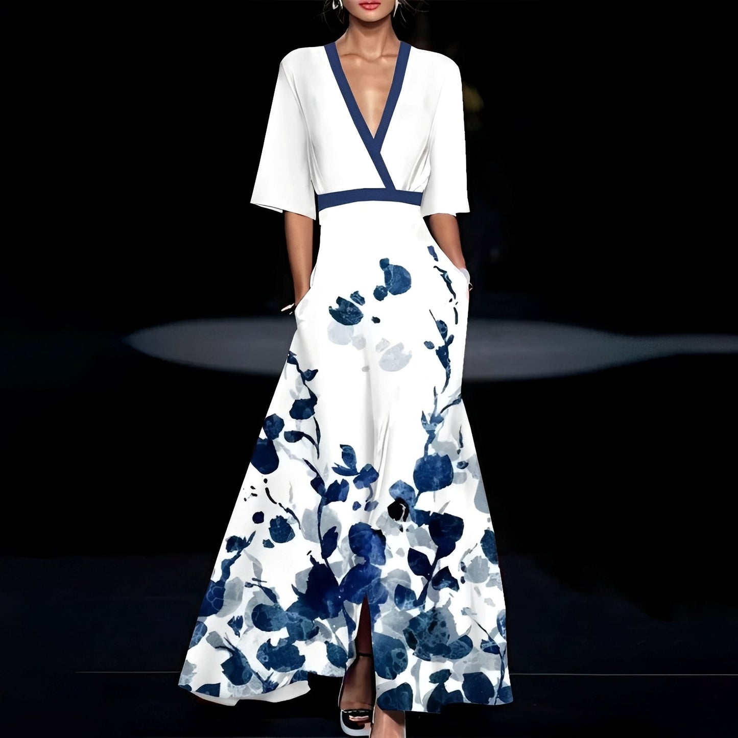 Kurzarmkleid Damen Sommerkleid Stilvoll Elegannt