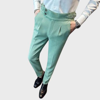 Herrenhose kariert mit hoher Bund und Komfort