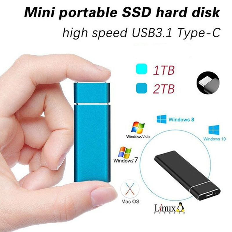 Schnelle Externe SSD Festplatte 1TB USB-C