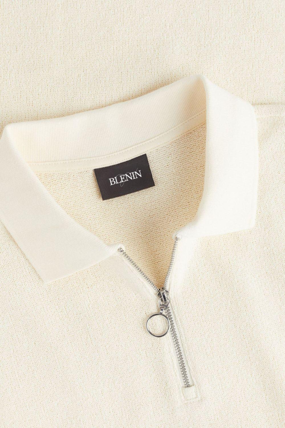 Poloshirt Herren Strick Modern Reißverschluss
