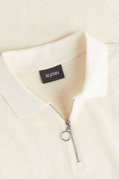Poloshirt Herren Strick Modern Reißverschluss