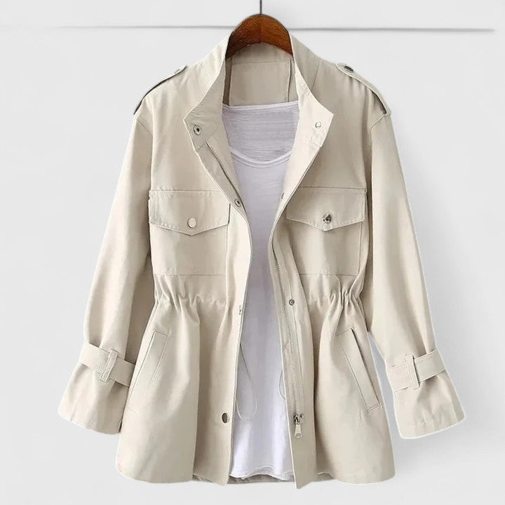 Damen Safari-Mantel Langarm Warm Winter