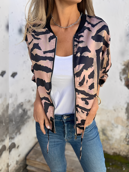 Moderne Damenjacke Reißverschluss Schwarz Eleganz