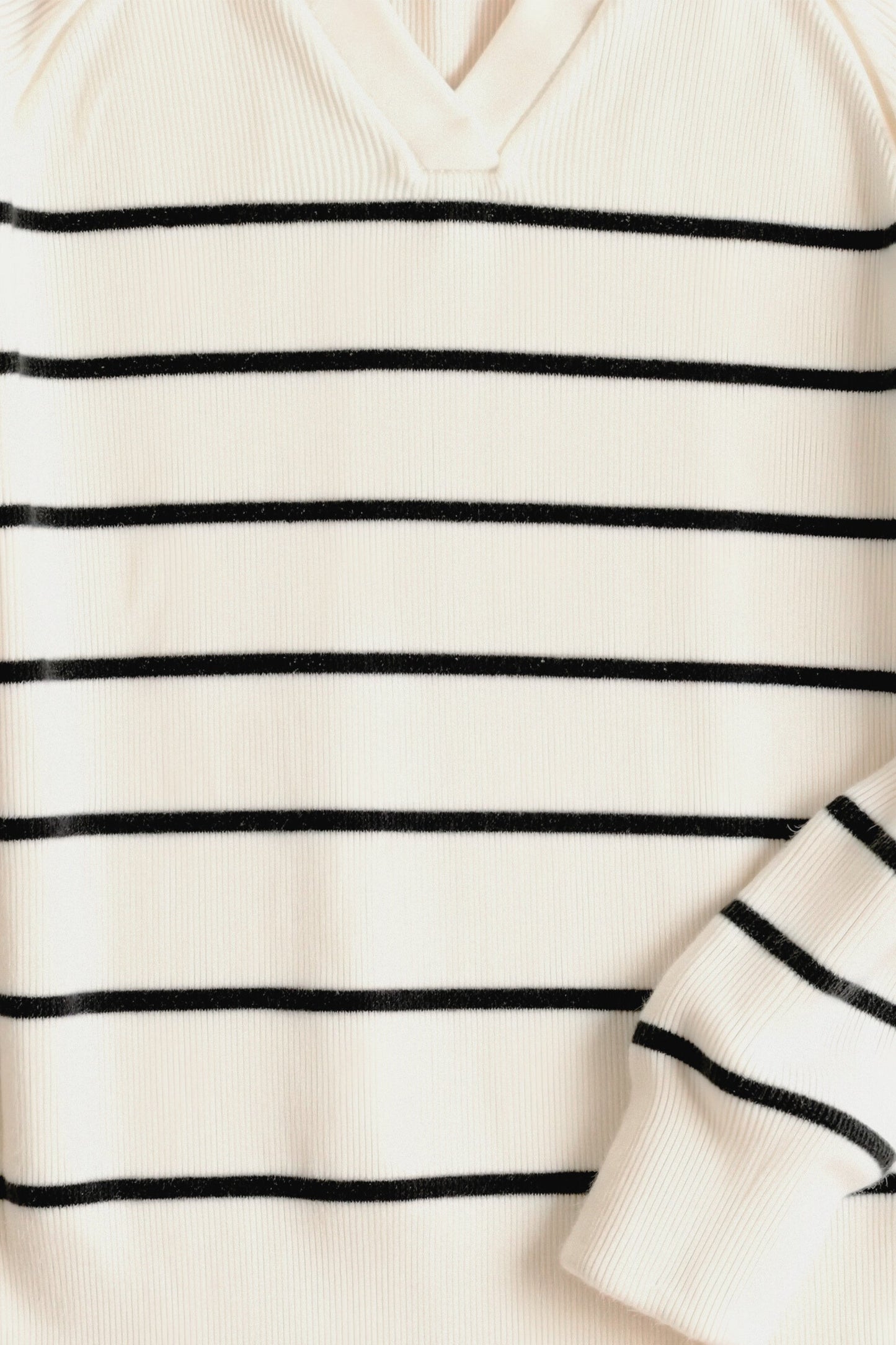 Gestreifte Pullover Mit Kragen Warm Modern