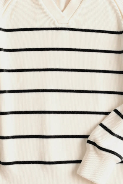 Gestreifte Pullover Mit Kragen Warm Modern