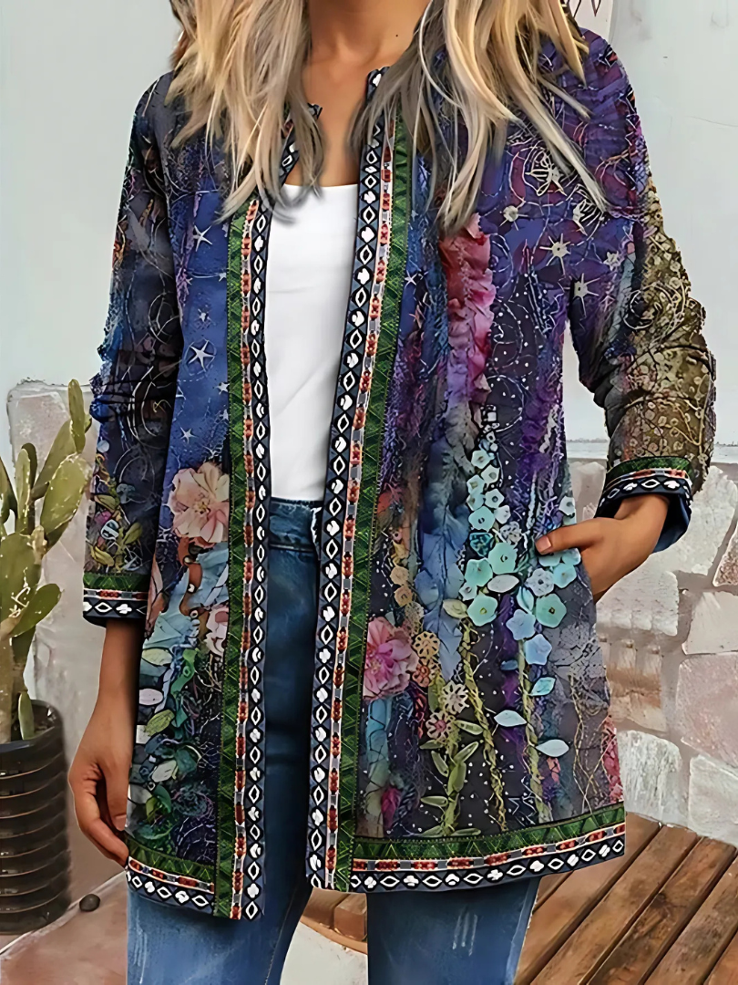 Ethnischer Blumenmantel Damen Jacke Trendy Sommer
