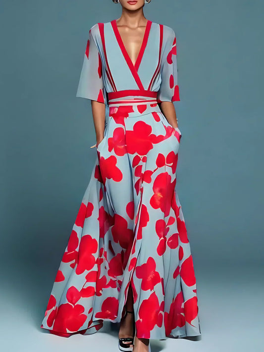 Elegantes Blumenkleid Damenkleid Ausgefallen Sommer - BerlinGlamour