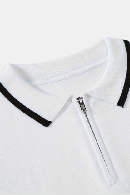 Poloshirt Herren Klassisch Reißverschluss Modern