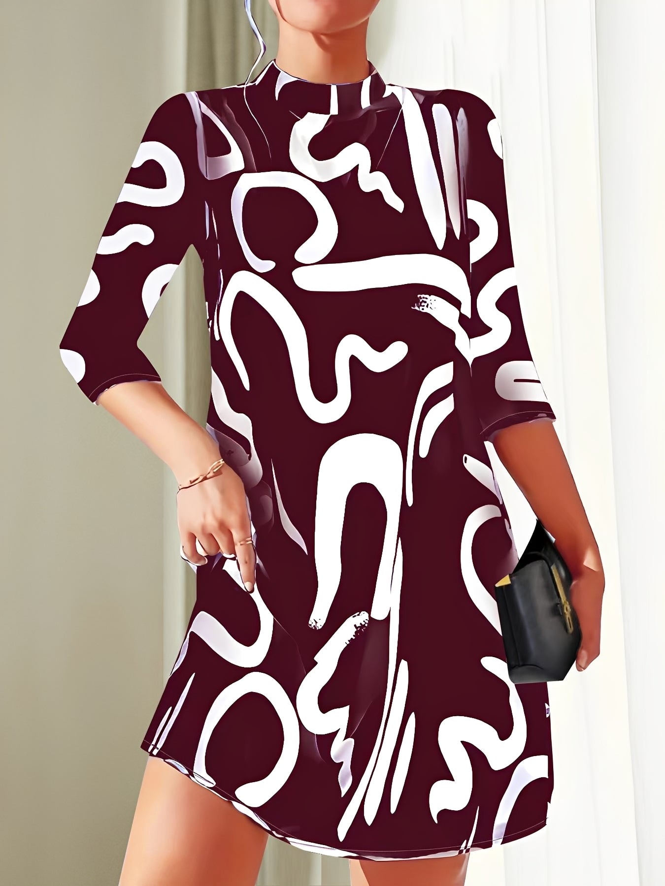 Damenkleid Bedruckt Elegantes Abendkleid