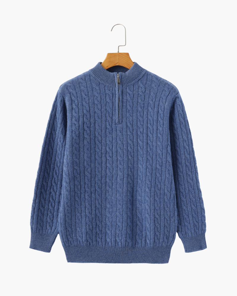 Herren Pullover Chunky Knit Kaschmir Warm mit Kabelmuster