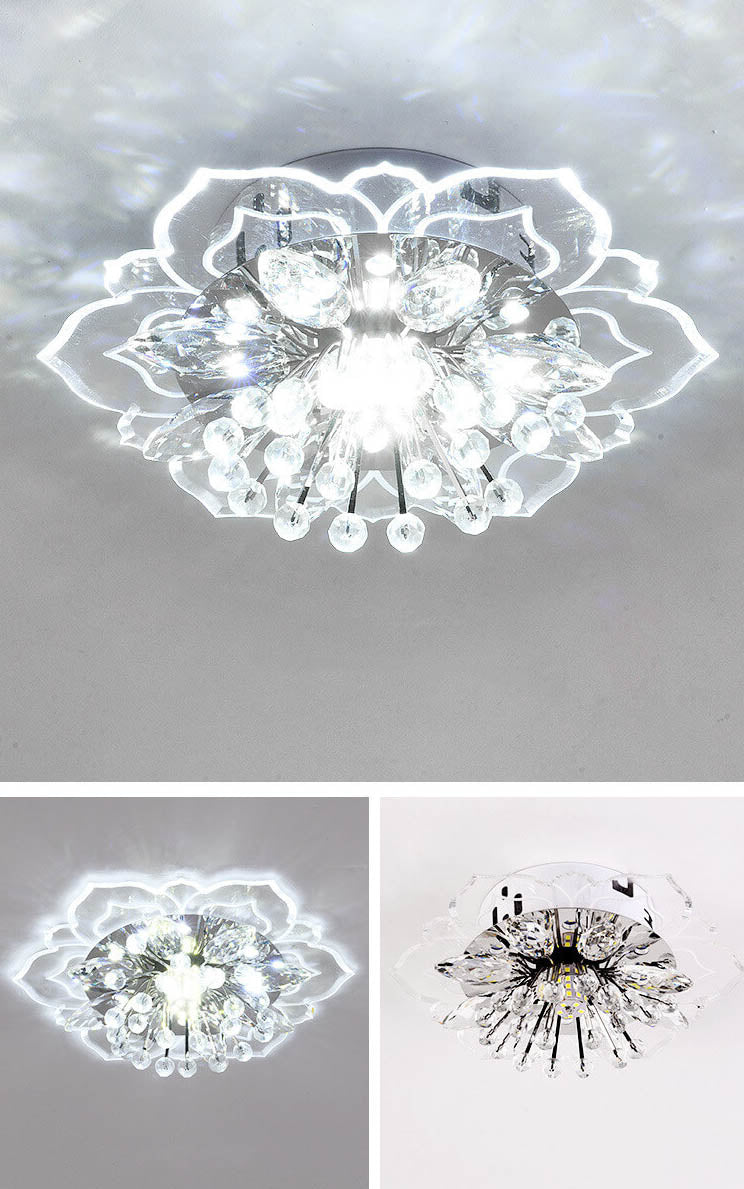 LED Kristall Deckenleuchte Blumenförmig Moderne Dimmbar