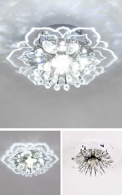 LED Kristall Deckenleuchte Blumenförmig Moderne Dimmbar