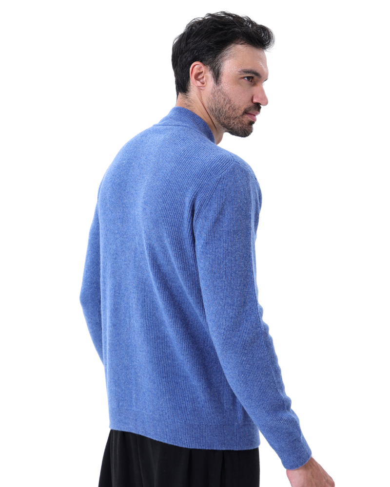 Herren Strickjacke Kaschmir Rippenstrick Modern