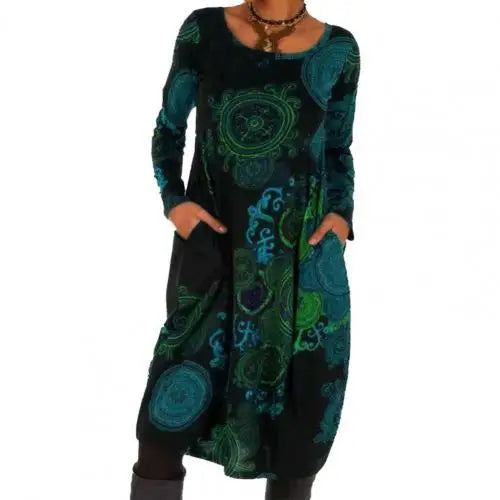 Vintage Midi-Kleid Margriet mit Druck