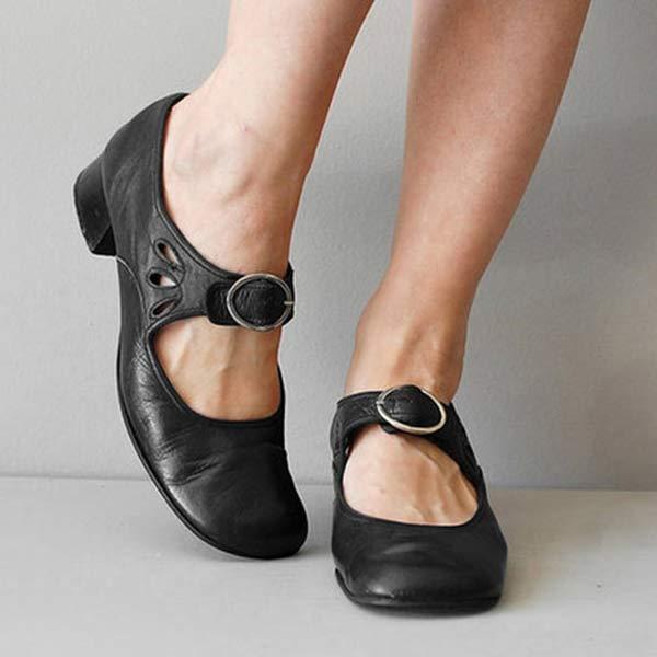 Leder Keilsandalen Damen Orthopädische Schnalle Verstellbar