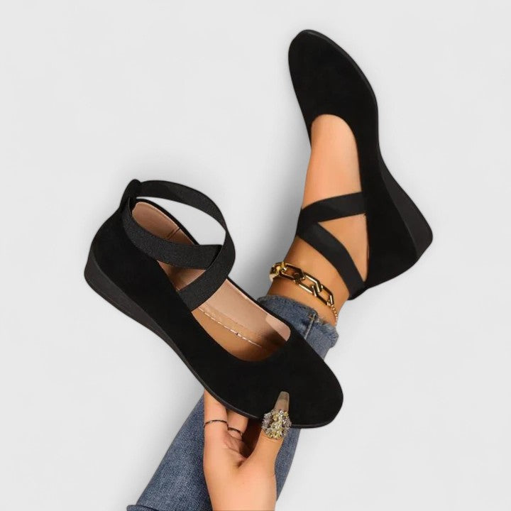 Damen Flats Rundzehen Keilabsatz Schuhe Frühling - BerlinGlamour